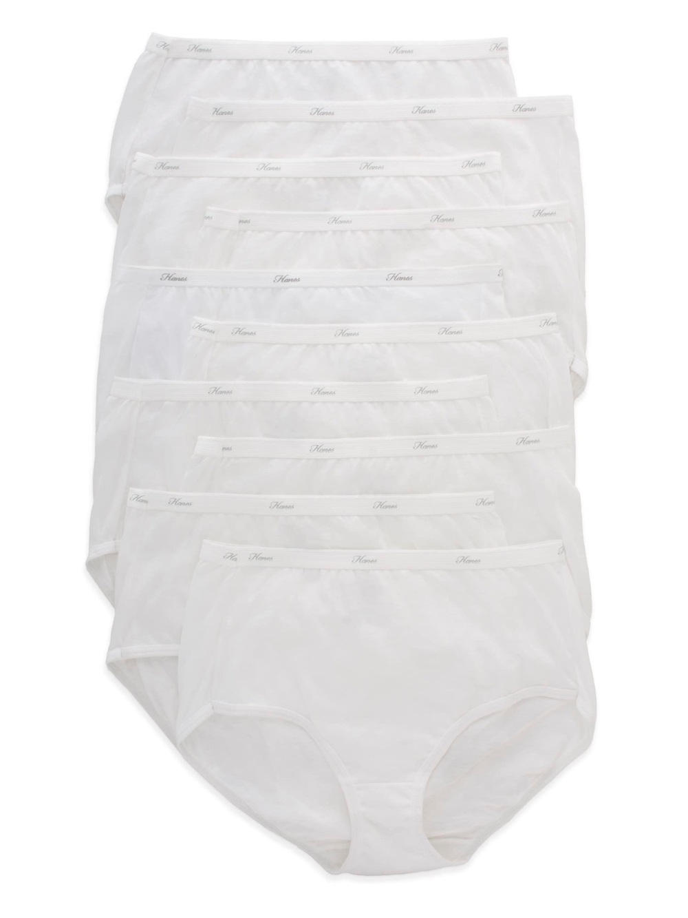 Hanes Breathable Cotton Briefs Underwear Women's US Size 10/3XL White 10 Pack